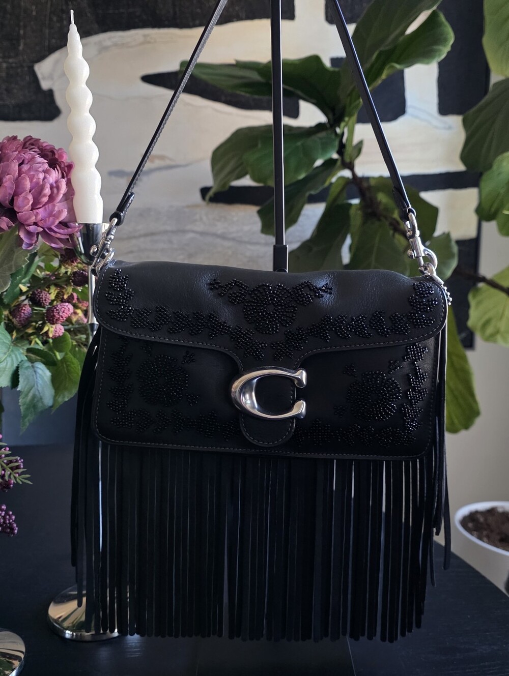 Coach Beaded Fringe Tabby NWOT